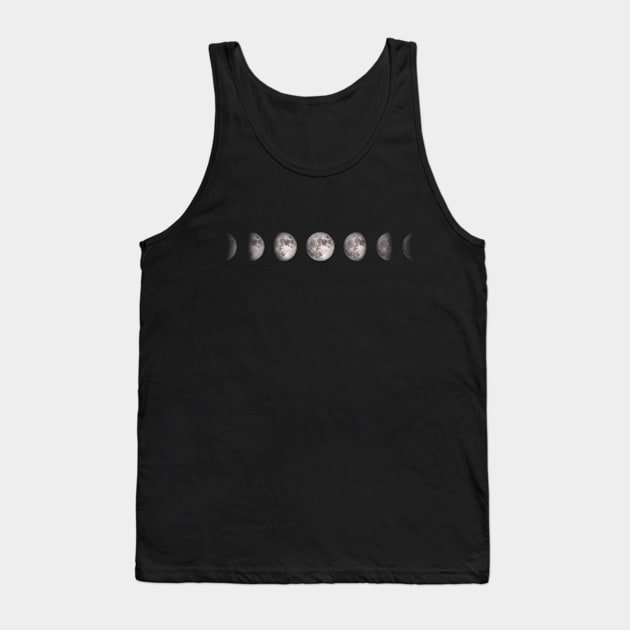 Moon Phases Horizontal Lunar Phases Celestial Design Tank Top by tortagialla